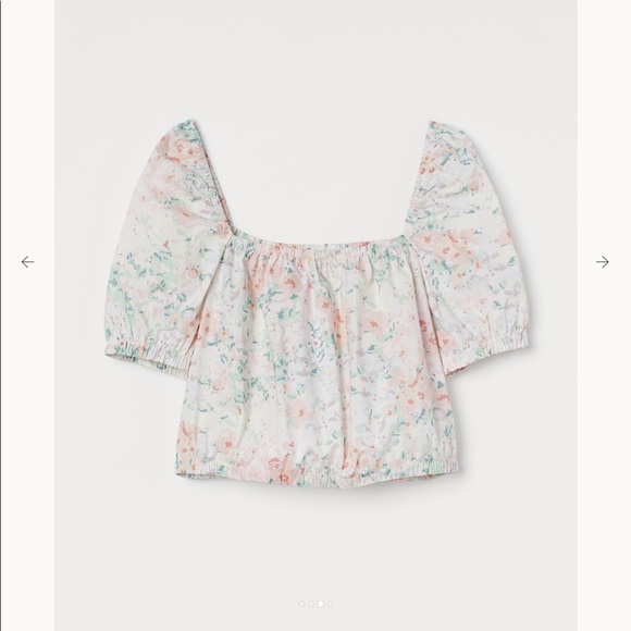 H&M Floral Puff Sleeve Top NWT - Picture 5 of 7